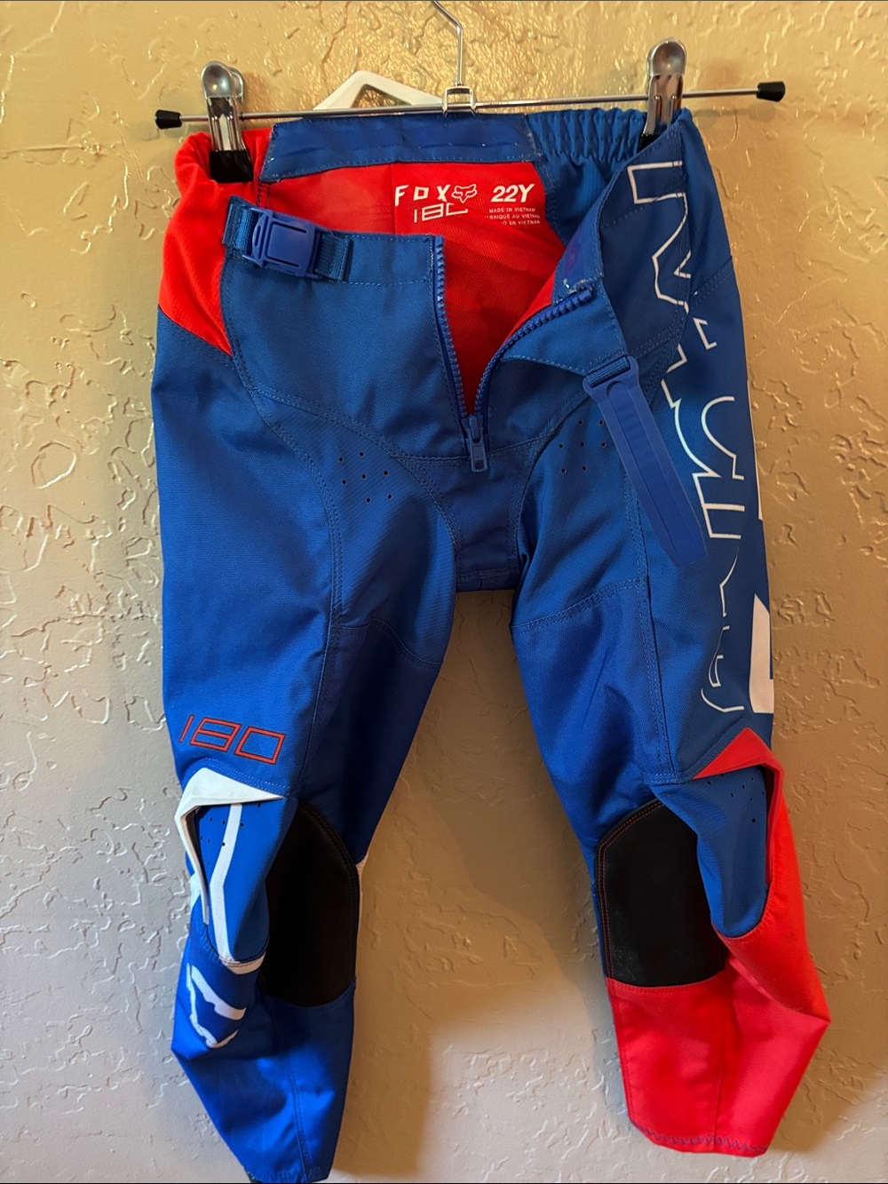 Fox Youth Motocross Pants in Blue and Red